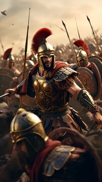 An epic battle scene from the Trojan War