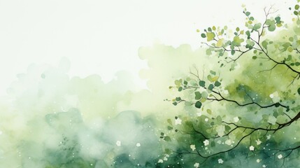 spring floral background in watercolor style - obrazy, fototapety, plakaty