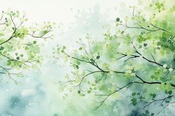 spring floral background in watercolor style - obrazy, fototapety, plakaty