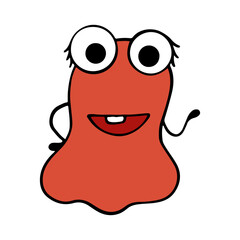 Cute and Funny Monster Cartoon Illustration Isolated In White Background. Abstract Monster Illustration