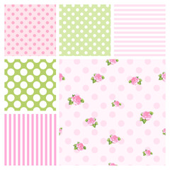 Set of cute Easter, birthday celebration patterns