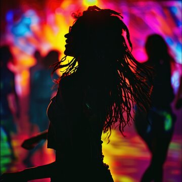 a psychedelic light show at a midnight rave, attendees flaunting rasta and hippie vibes 