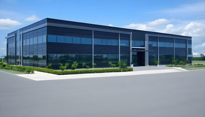 Obraz premium Modern commercial building located in industrial park
