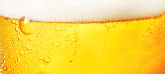 Beer alcohol Glass of ice cold tasty beer with foam,  Fresh lager or white beer with bubbles on the...