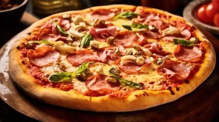 Delicious and aromatic Italian pizza