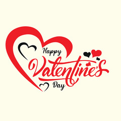 Happy Valentines Day Design with Heart and Typography. 