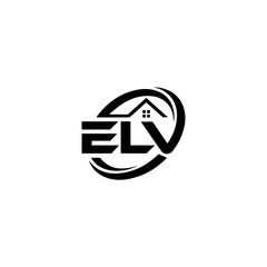 ELV logo. E L V design. White ELV letter. ELV, E L V letter logo design. Initial letter ELV letter logo set, linked circle uppercase monogram logo. E L V letter logo vector design.