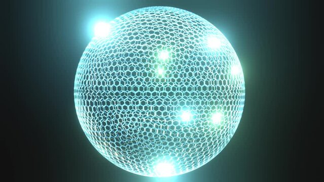 Hexagonal Sphere as mathematically impossible is seamless rotating animation.