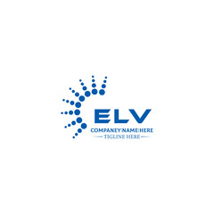Obraz premium ELV logo. E L V design. White ELV letter. ELV, E L V letter logo design. Initial letter ELV letter logo set, linked circle uppercase monogram logo. E L V letter logo vector design.