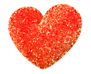 Single 3d red jelly candy heart with glitters. Happy Valentine's day clip art for banner or letter template.
