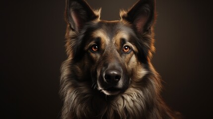 In this realistic 3D render, a Russian dog breed takes center stage, its powerful stance and expressive eyes making a striking impression. The image exudes the breed's innate nobility and strength. - obrazy, fototapety, plakaty