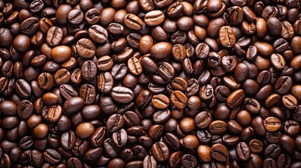 Fototapeta premium Mixture of different kinds of coffee beans. Coffee Background 
