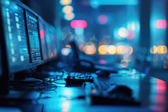 Cybersecurity Operations Center - A team of experts monitoring and responding to cybersecurity threats in a high-tech control room - AI Generated