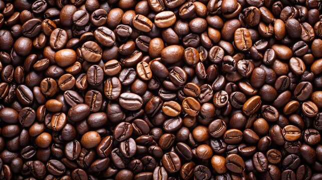 Mixture of different kinds of coffee beans. Coffee Background 