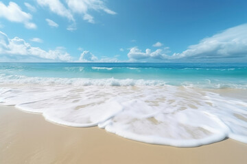 Fototapeta na wymiar Ocean beach summer shore waves water island sea tropical sand nature
