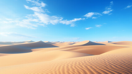 Fototapeta na wymiar A vast expanse of desert with rolling sand dunes