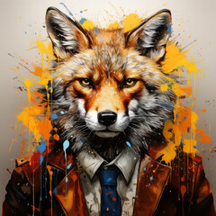 Naklejka premium Urban Fox in Style