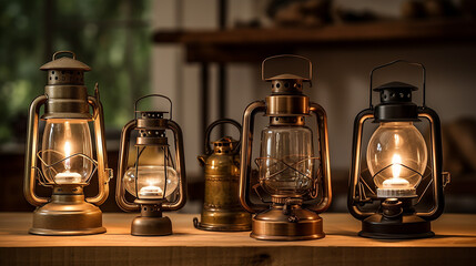 vintage lamp or lanterns incorporate vintage lamps