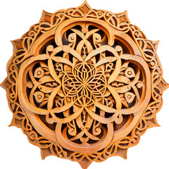 Round Celtic wooden mandala