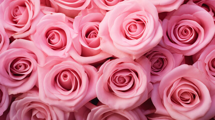 Beautiful close up macro shot of pink rose flower