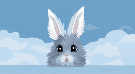 rabbit, bunny, animal, easter, cartoon, vector, illustration, hare, design, pet, baby, cute, holiday, happy, spring, mammal, art, nature, card, toy, animals, pets, egg, fun, drawing