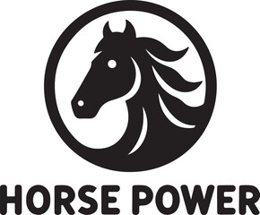 Horse Face Logo vector black color silhouette, isolated white background