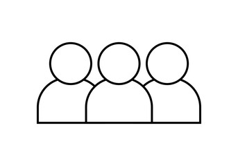 Icono negro de grupo de trabajo en fondo blanco.