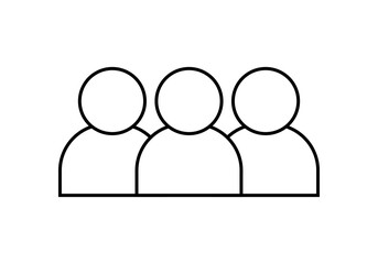 Icono negro de grupo de trabajo en fondo blanco.