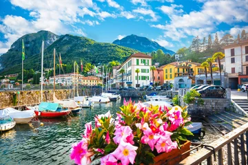 Foto op Plexiglas Town of Menaggio on Como lake waterfront view © xbrchx