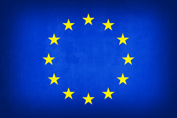 Grunge illustration of European Union flag
