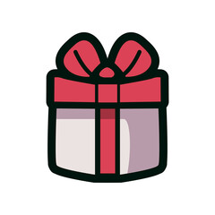 cute red gift with ribbon vector illustration template design