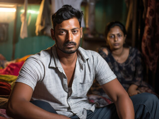 Indian family relationship experience conflict, conflict in the bedroom, husband being scolded wife