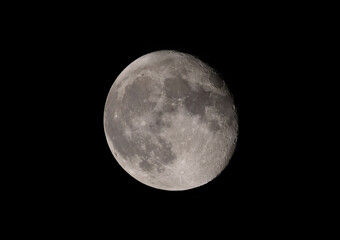 The waning moon glowing in the night sky Sept 1, 2023 over Ottawa, Canada