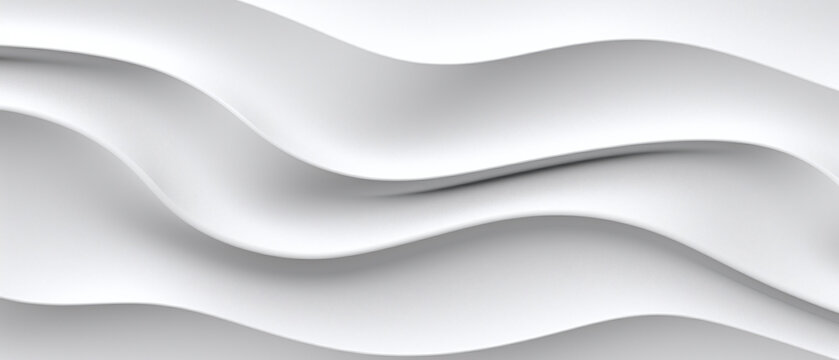 Abstract wavy background, white background, 3d render