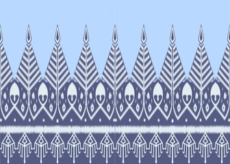 pattern with snowflakes ikat seamless