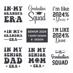Fototapeta premium Senior Class Of 2024 Vector, T-shirt Design.