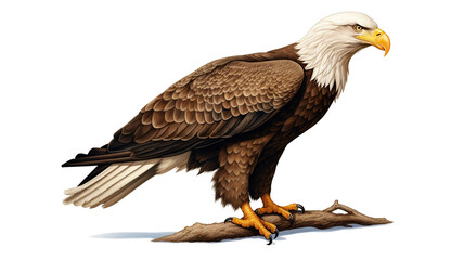 Beautiful eagle isolated on white background