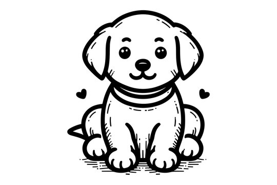 puppy lovely dog illustration, generative ai