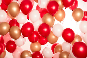 Radiant Canopy: Red and Gold Helium Balloons
