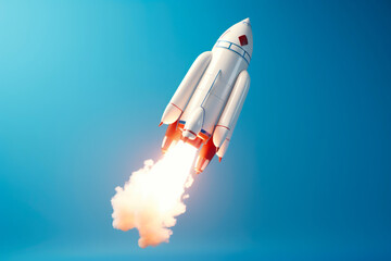Naklejka na ściany i meble Beyond Horizons: Futuristic Rocket Ascending