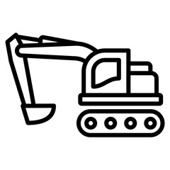 Excavator Icon Element For Design