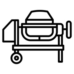 Cement Mixer Icon Element For Design