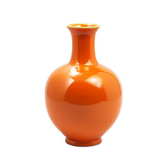 beautiful orange vase Transparent background png for decorating projects
