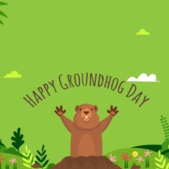 Obraz na płótnie Canvas Happy groundhog day wishes images