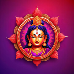 vector illustration, banner of Indian festival of God Sri Drughi, Happy Durga Puja Subh Navratri