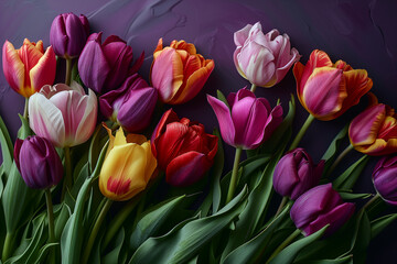 Obraz na płótnie Canvas Beautiful composition with tulips