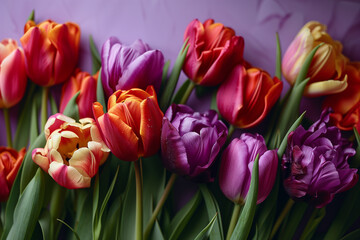 Beautiful composition with tulips