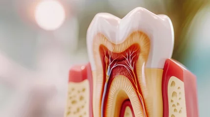 Fotobehang Macro Image of Tooth Cross Section with Root Canal  © DVS