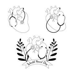 World Heart day Vector Art design. Simple design for healthy heart day