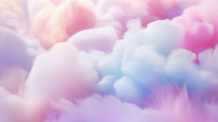 colorful background concept with colorful cotton candy in soft color for background - obrazy, fototapety, plakaty
